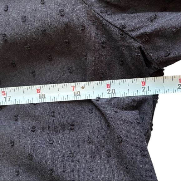 GAP Popover Top Black Swiss Dot Blouse Loose Fit Balloon Top Large 100% Cotton - Picture 8 of 9